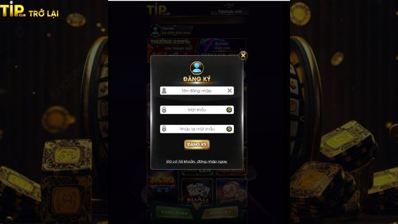 Quy trình đăng ký tài khoản tại Tipclub