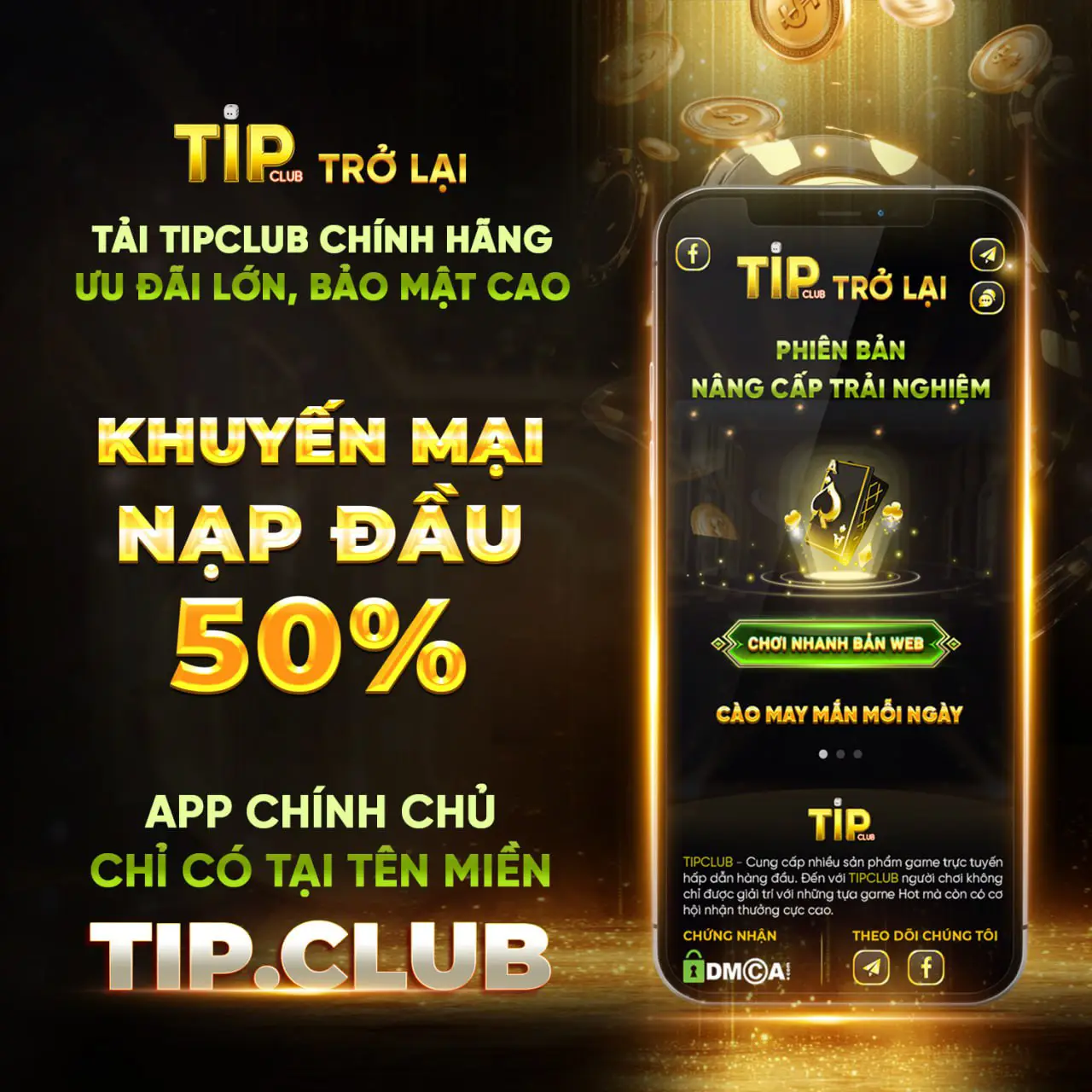 Tipclub khuyến mãi nạp đầu 50%